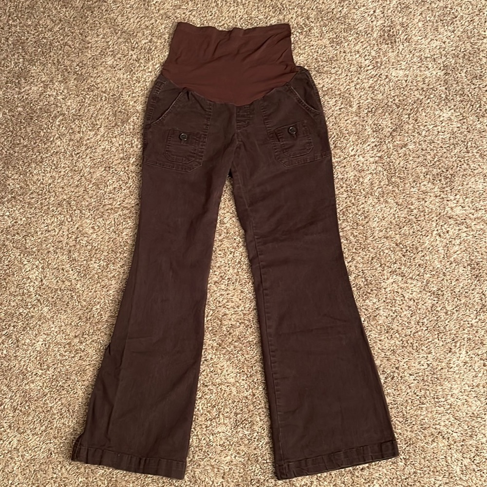 Motherhood Maternity Boot Cut Brown Pants. Size: Small.